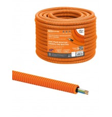 Электротруба гофрированная ПНД d20оранж., с кабелем ВВГ-Пнг(А)-LS 3х2,5ок(N,PE)-0,66 ГОСТ (100м)  SQ0140-3102  TDM