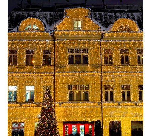 Светодиодная гирлянда ARD-CURTAIN-CLASSIC-2000x3000-CLEAR-760LED-BLINK Warm-White (230V, 60W)  024869  Arlight