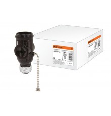 Патрон-розетка карболитовый с выключателем Е27 черный  SQ0335-0026  TDM