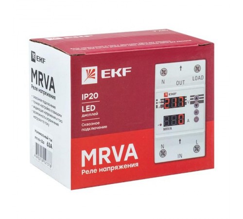 Реле напряжения и тока с дисплеем MRVA 63A EKF PROxima  MRVA-63A  EKF
