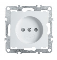 PST10-9109-01 Розетка 1-местная б/з (механизм), 250В, 10А с защитной шторкой, серия Эрна, белый  39316  STEKKER