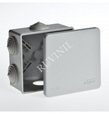 Коробка распределительная для о/п 85х85х40мм 6вводов IP54  67040  Рувинил