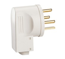 Вилка пластиковая 3К+З - 20 А - выход кабеля сбоку - слоновая кость  055155  Legrand