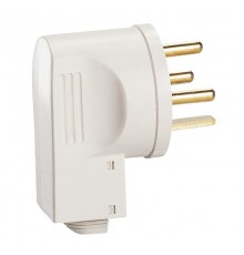 Вилка пластиковая 3К+З - 20 А - выход кабеля сбоку - слоновая кость  055155  Legrand