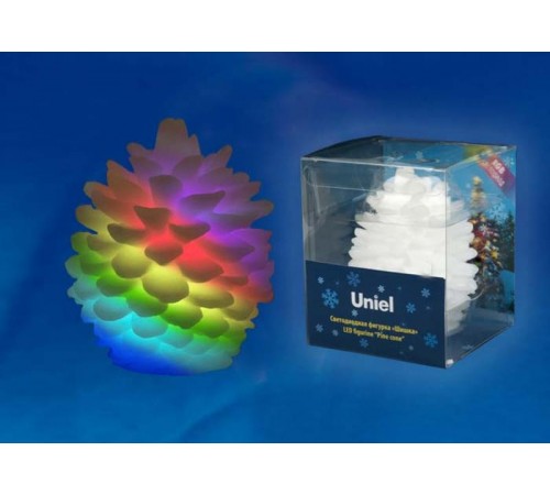 Фигура светодиодная  на батарейке "Шишка"  ULD-F004 RGB PINE CONE   6,5*8 см. RGB свет. IP20  UL-00001443  Uniel