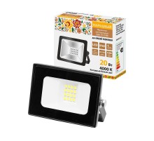 Прожектор СДО-05-020 20 Вт, 1600 лм, 4000 К, 220-240 В, IP65, черный, Народный  SQ0336-0313  TDM