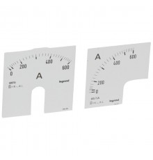 Измерительная шкала (1 круглая + 1 квадратная) для аналоговых амперметров - 0-600 A  014620  Legrand