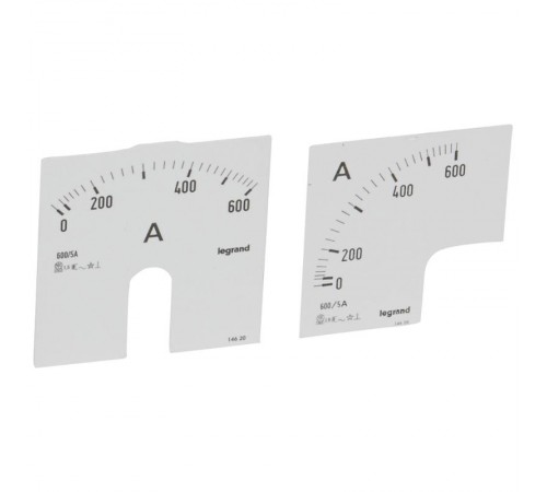 Измерительная шкала (1 круглая + 1 квадратная) для аналоговых амперметров - 0-600 A  014620  Legrand