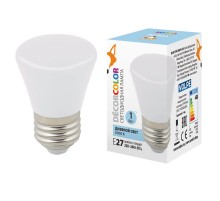 Лампа светодиодная LED-D45-1W/6000K/E27/FR/С BELL декоративная LED. "Колокольчик", матовая. Дневной свет 6000K  UL-00005804  Volpe