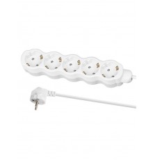 Удлинитель бытовой "Люкс" 5 гнезд, 2 м, с/з, с з/ш, ПВС 3х0,75 мм2, 10 А, 250 В, 2400 Вт  SQ1303-4022  TDM