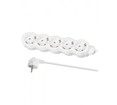 Удлинитель бытовой "Люкс" 5 гнезд, 2 м, с/з, с з/ш, ПВС 3х0,75 мм2, 10 А, 250 В, 2400 Вт  SQ1303-4022  TDM