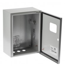  Щит с монтажной панелью металлический ЩМПг (окно)-04 IP54 (400х300x175) SIMPLE  Б0041663  ЭРА