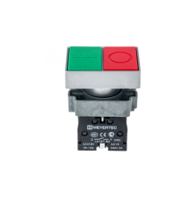 Кнопка двойная, красный/зеленый, 1NO+1NC, плоский толкатель, мет. MTB2-BLZ1583  58201  ОВЕН