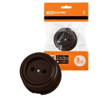 Розетка 2П 10А 250В коричневая "Виви"  SQ1820-1416  TDM