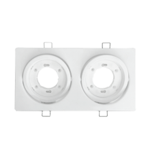 Светильник встраиваемый GX53R-2ST 2RW металл под лампу GX53 230В поворотный двойной белый  4690612021553  IN HOME