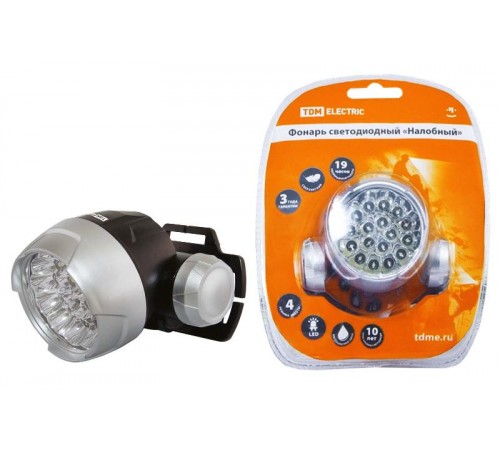 Фонарь налобный 18хLED 3хААА  SQ0350-0004  TDM