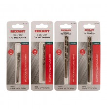 Набор сверл по металлу Токарь Mini (P6M5K5) диаметр 3-4-5-6 мм (4 шт.)  91-0590  REXANT