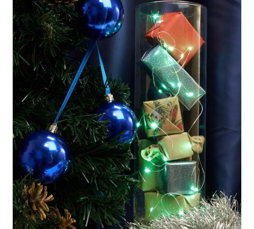 Светодиодная гирлянда CL570 линейная зеленый 2м + 0.5м с питанием от батареек  32366  Feron