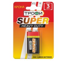 Батарейка солевая (ЭП) 6F22-1BL (12/96/5760) (Крона)   Б0023144  ТРОФИ