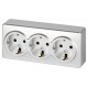 Розетка ЭРА Эксперт 11-2208-03 тройная с заземлением 3х2P+E Schuko IP20 16A-250В ОУ Алюминий  Б0063010  ЭРА