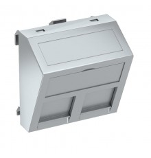 Корпус компьютерной розетки Modul45 тип EP (наклонный) 45x45 мм (серебристый) (DTS-2EP AL1)  6119272  OBO Bettermann