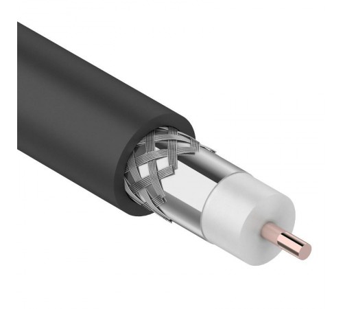 Кабель RG-11U (75 Ом), CCS/Al/Al 83 % (бухта 305 м) черный (OUTDOOR)  01-3011  REXANT
