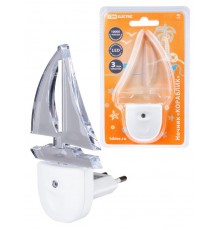 Ночник Кораблик 0,3Вт светодиодный белый с датчиком света  SQ0357-0011  TDM