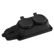Колодка каучуковая с/з 2гн 16A IP44 черная K-2e-B-IP44 Б0044544  ЭРА