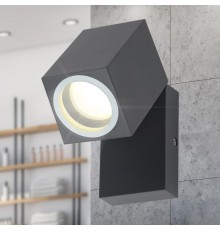 Декоративная подсветка WL37 GR MR16/GU10, серый, для интерьера, фасадов зданий  Б0054409  ЭРА