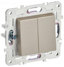 SKANDY Выключатель 2-клавишный 10А SK-V04Sh шампань  SK-V20-0-10-K37  IEK