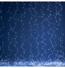 Светодиодная новогодняя гирлянда  ENIZ-800H занавес Роса-мишура 3*2 м холодный свет 800 microled IP20  Б0060420  ЭРА