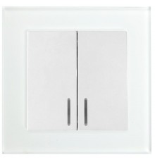 GLS10-7002-01 Выключатель 2-клавишный c индикатором 250В, 10А, серия Катрин, белый  39163  STEKKER