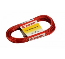Трос стальной в ПВХ оплетке d=2,0 мм, красный ( моток 20 м)  09-5120-1  REXANT