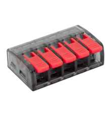 Строительно-монтажная клемма СМК 221-615 с рычагом 5 отверстий 0.5-4.0(6) мм2 EKF PROxima  plc-smk-221-615  EKF