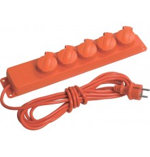 Удлинитель  У05В 5 места с защитными крышками IP44 2Р+PE/5метров  3х1мм2  16А/250В     WYP10-16-05-05-44-N  IEK