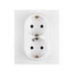 Etika Белый Двойная розетка с заземлением, винтовые клеммы  672223  Legrand