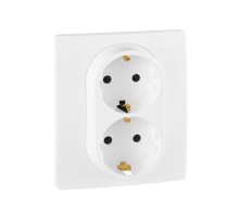 Etika Белый Двойная розетка с заземлением, винтовые клеммы  672223  Legrand