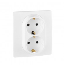Etika Белый Двойная розетка с заземлением, винтовые клеммы  672223  Legrand