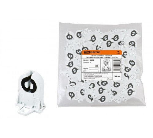 Патрон стоечный сквозной (крепление на боковые защелки) G13 TDM  SQ0351-0009  TDM