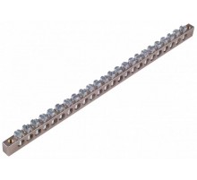 Шина _PE_ 63.20.2 Шина "РЕ" на 20 присоединений  63А 2 крепежных отверстий  Шина _PE_ 63.20.2  HEGEL