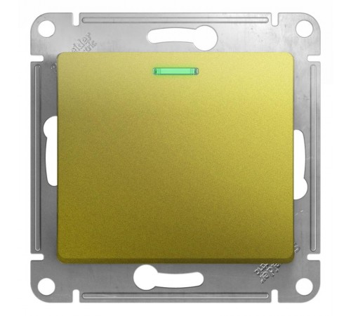 Glossa Фисташковый Выключатель 1-клавишный с подсветкой, сх.1а, 10AX  GSL001013  SE
