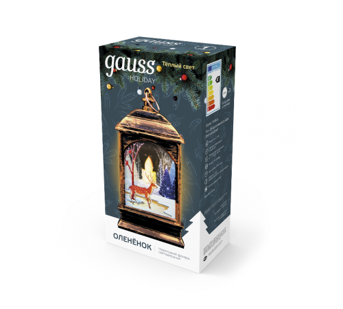 Фонарь новогодний светодиодный "Олененок" серия Holiday, 0,1W, тёплый свет, бронзовый, батарейки в комплекте, 1/100  HL031  Gauss