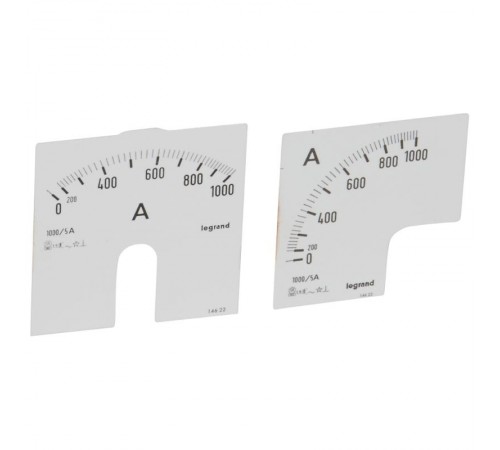 Измерительная шкала (1 круглая + 1 квадратная) для аналоговых амперметров - 0-1000 A  014622  Legrand