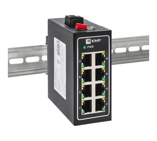 Промышленный неуправляемый коммутатор EKF TSX-100 8 портов 10/100 Мбит/с  TSX-100-UN-8  EKF
