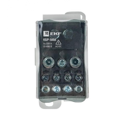 Блок распределительный (КБР) на DIN-рейку и монтажную панель 500A EKF PROxima  plc-kbr500  EKF