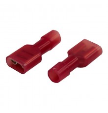 Клемма плоская полностью изолированная гнездо 6.6 мм в нейлоне 0.5-1.5 мм (РПи-м(н) 1.5-(6.3)) красный  08-0613  REXANT