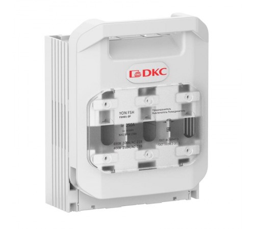Горизонтальный Предохранитель Выключатель Разъединитель 250А 3P крепление на монтажную плату  FSH01-3P  DKC