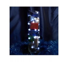 Гирлянда линейная Лед шарики, 30 LED 3м, 5000K, батарейки 3*АА,  IP 20,  шнур 0,5м ,CL565  48610  FERON