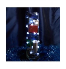 Гирлянда линейная Лед шарики, 30 LED 3м, 5000K, батарейки 3*АА,  IP 20,  шнур 0,5м ,CL565  48610  FERON