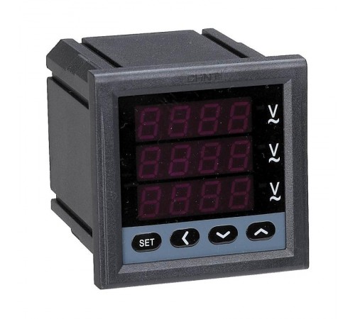 Вольтметр цифровой PZ7777-3S 500В Uпит=220В 3ф 96x96  765085  CHINT